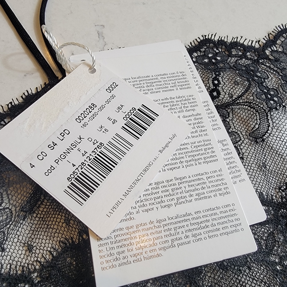 NWT La Perla Black Lace Square Neck Camisole – Size 4 (Large) luxury whimsigoth - Picture 16 of 16